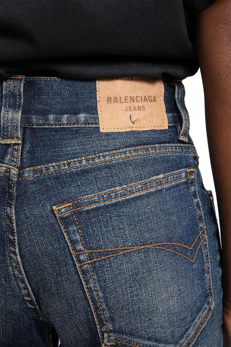 Slim Fit Bootcut Pants in Cotton Denim - Antonioli.eu