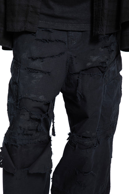 Distressed Large Cargo Pants