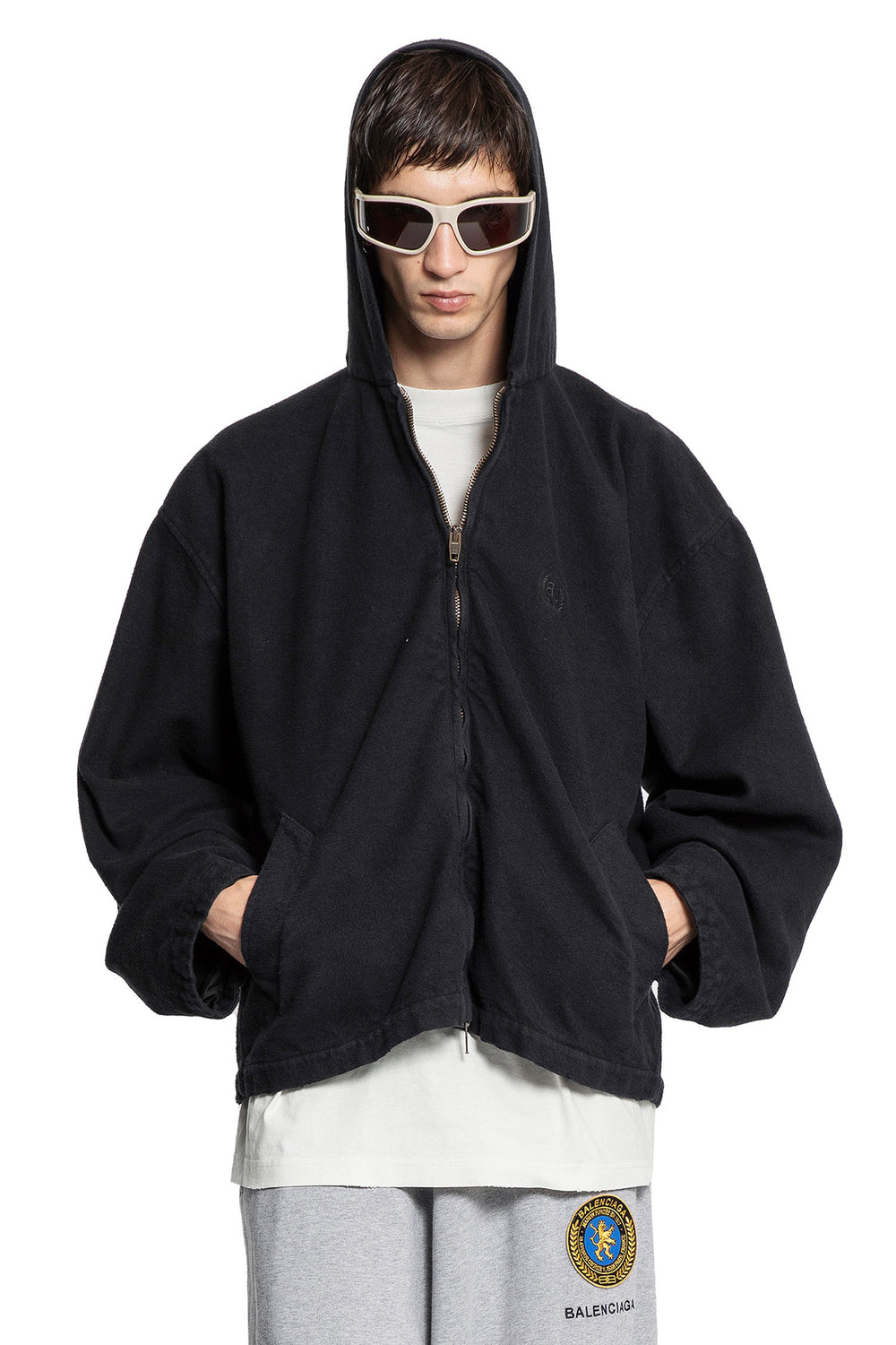 BALENCIAGA Hooded Zip-Up Jacket man