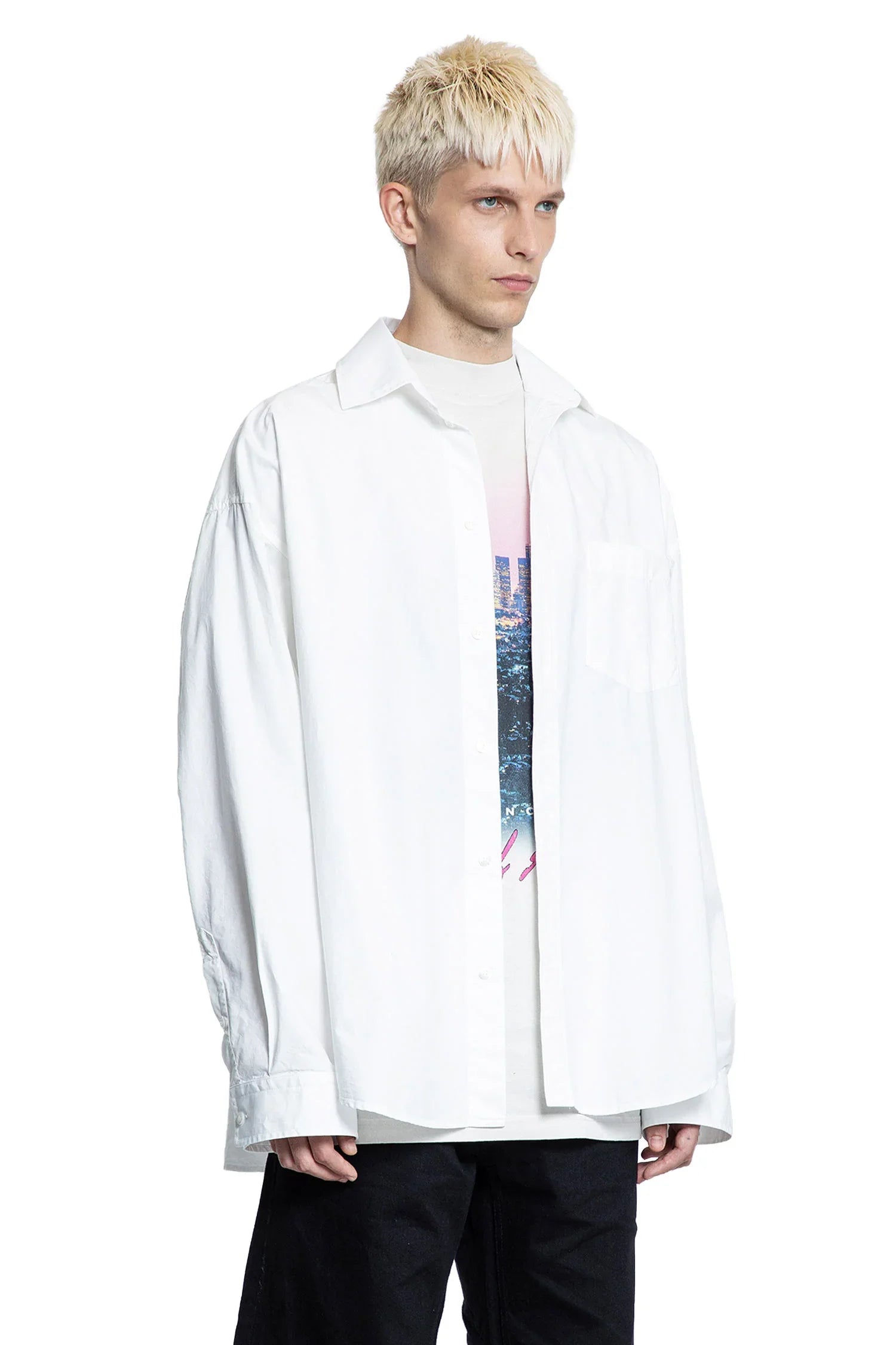 Layered Shirt in Cotton Poplin and Dry Jersey Antonioli.eu Layered Shirt in Cotton Poplin and Dry Jersey Antonioli.eu