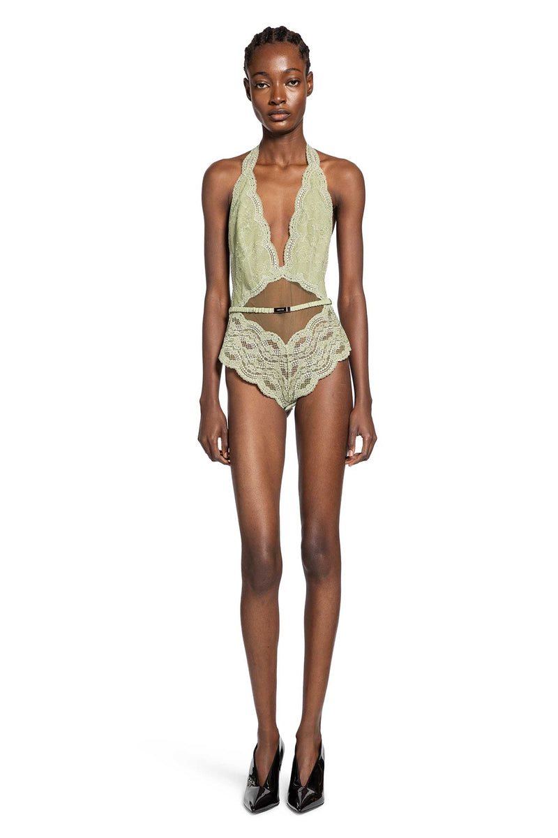 Gucci, Floral lace and tulle bodysuit, Women, Green, S, Tops, Materialmix Gucci, Floral lace and tulle bodysuit, Women, Green, S, Tops, Materialmix
