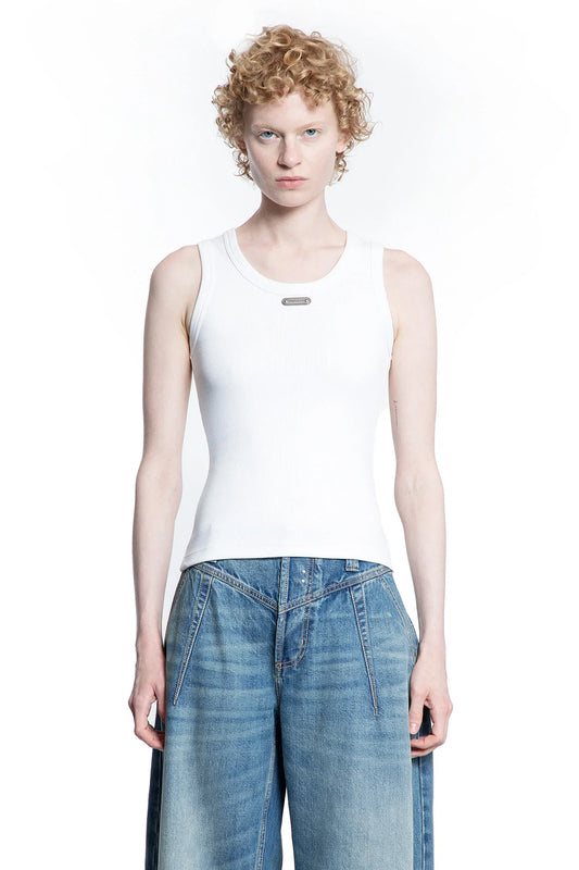ALEXANDER MCQUEEN WOMAN WHITE T-SHIRTS & TANK TOPS - Antonioli.eu