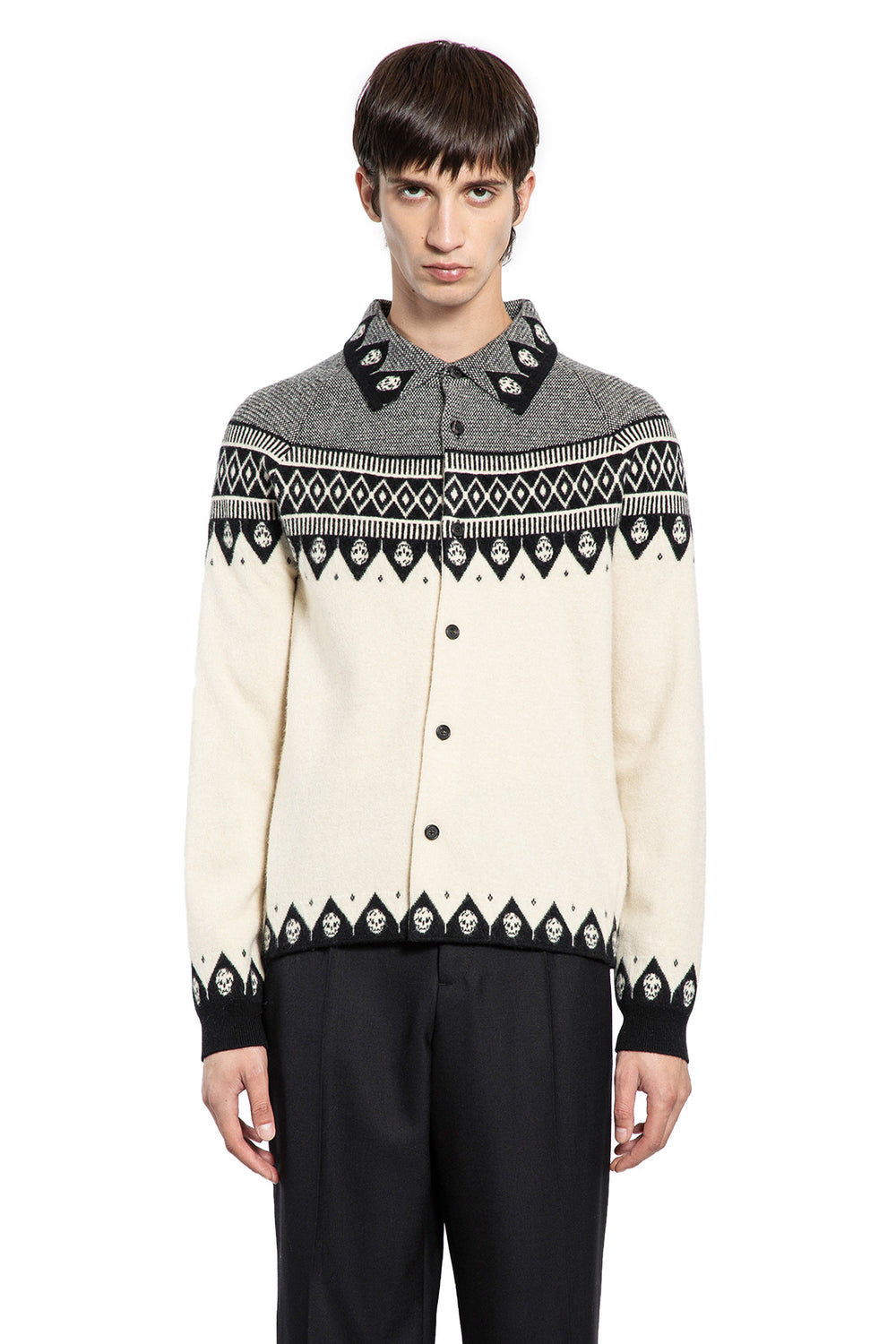 Fair Isle Polo Cardigan