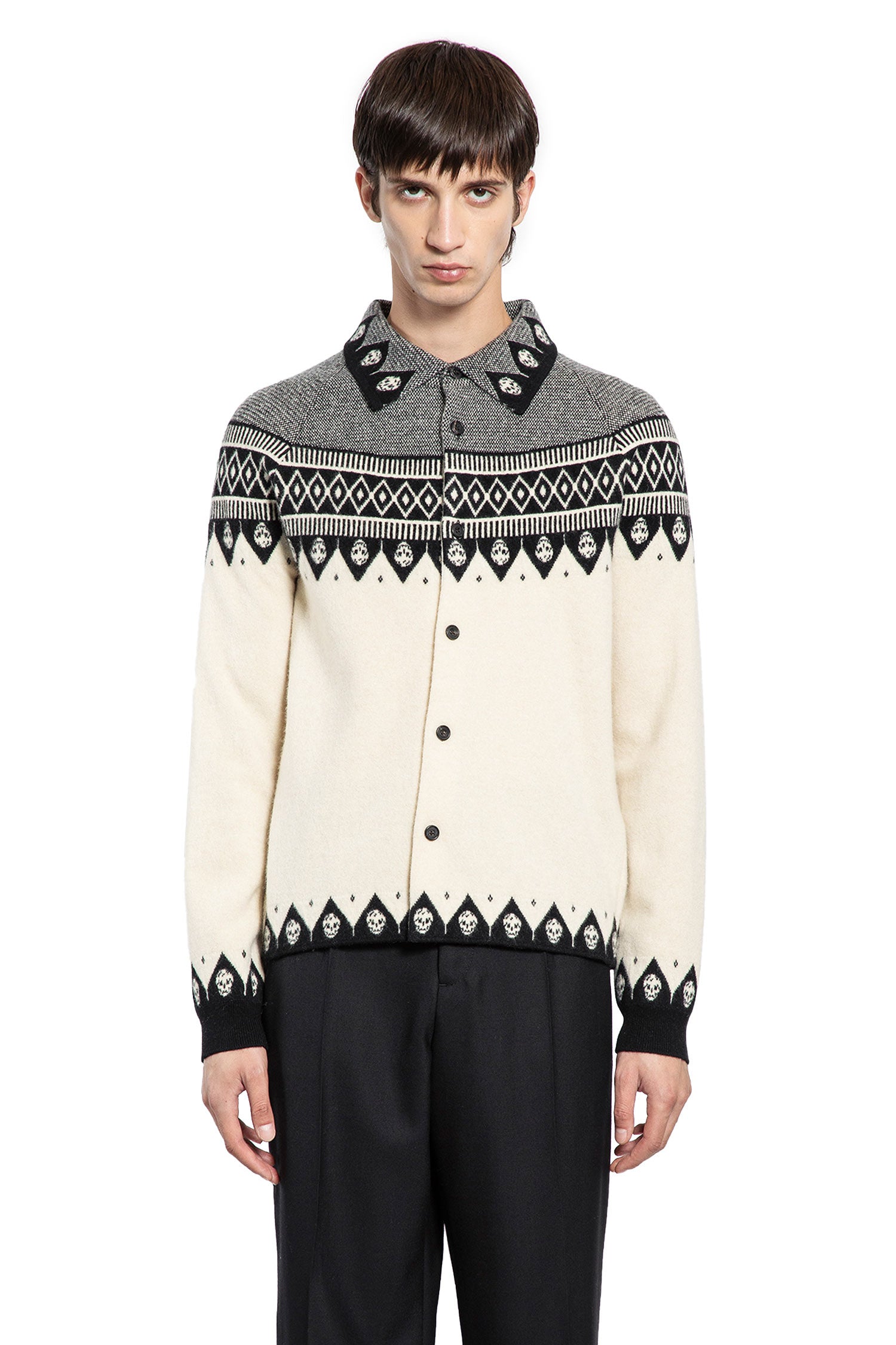 Fair Isle Polo Cardigan