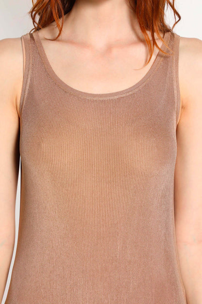 Long Tank Dress in Rib Knit