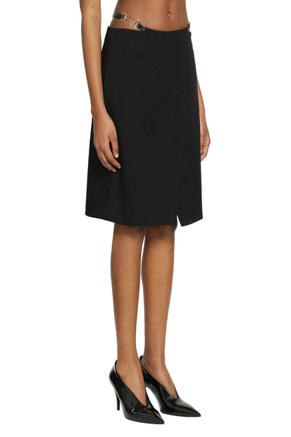 Wool Drill Knee Lenght Skirt