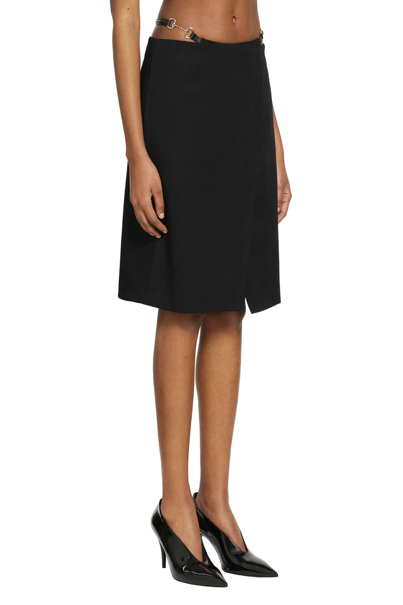 GUCCI Wool Drill Knee Lenght Skirt woman