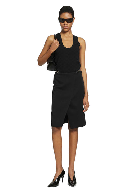 Wool Drill Knee Lenght Skirt