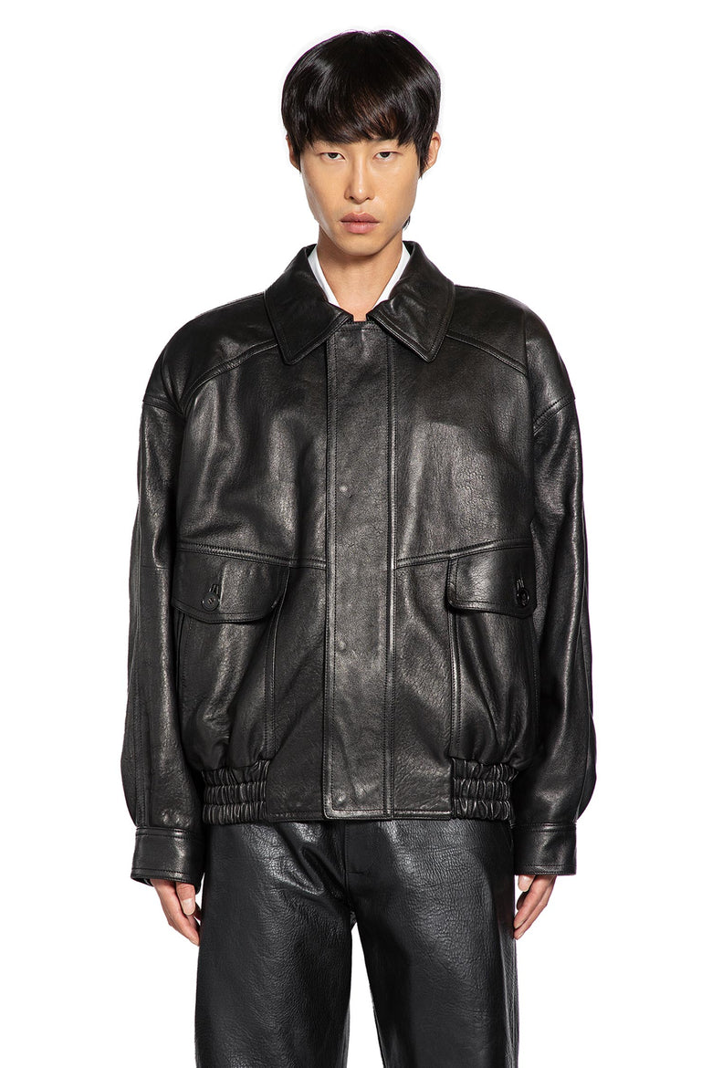 Bomber Jacket in Bubbled Lambskin