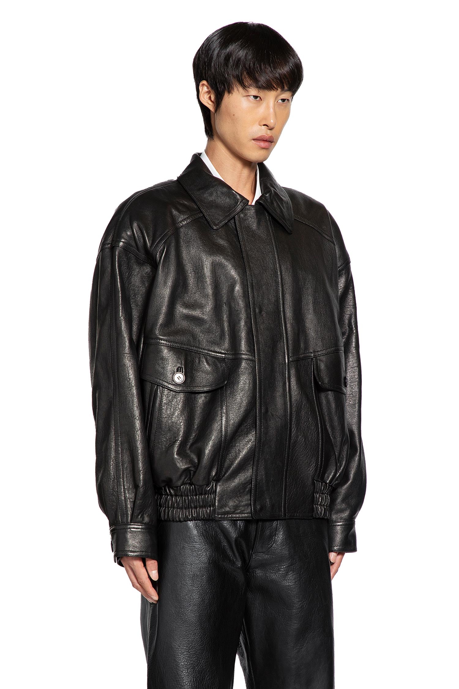 Bomber Jacket in Bubbled Lambskin