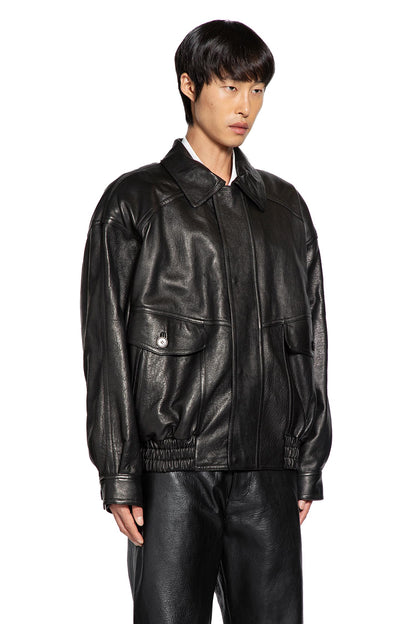 Bomber Jacket in Bubbled Lambskin