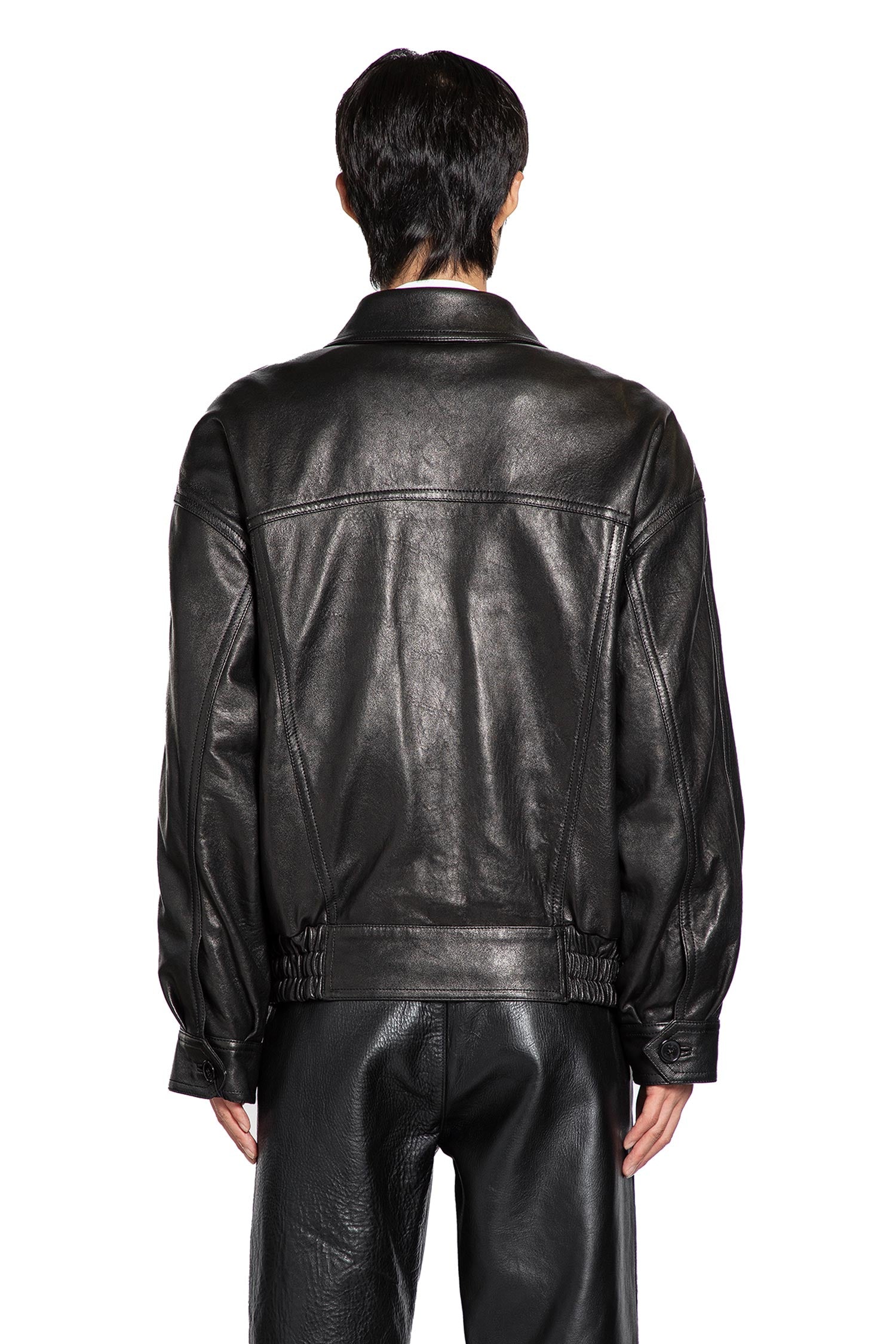 Bomber Jacket in Bubbled Lambskin