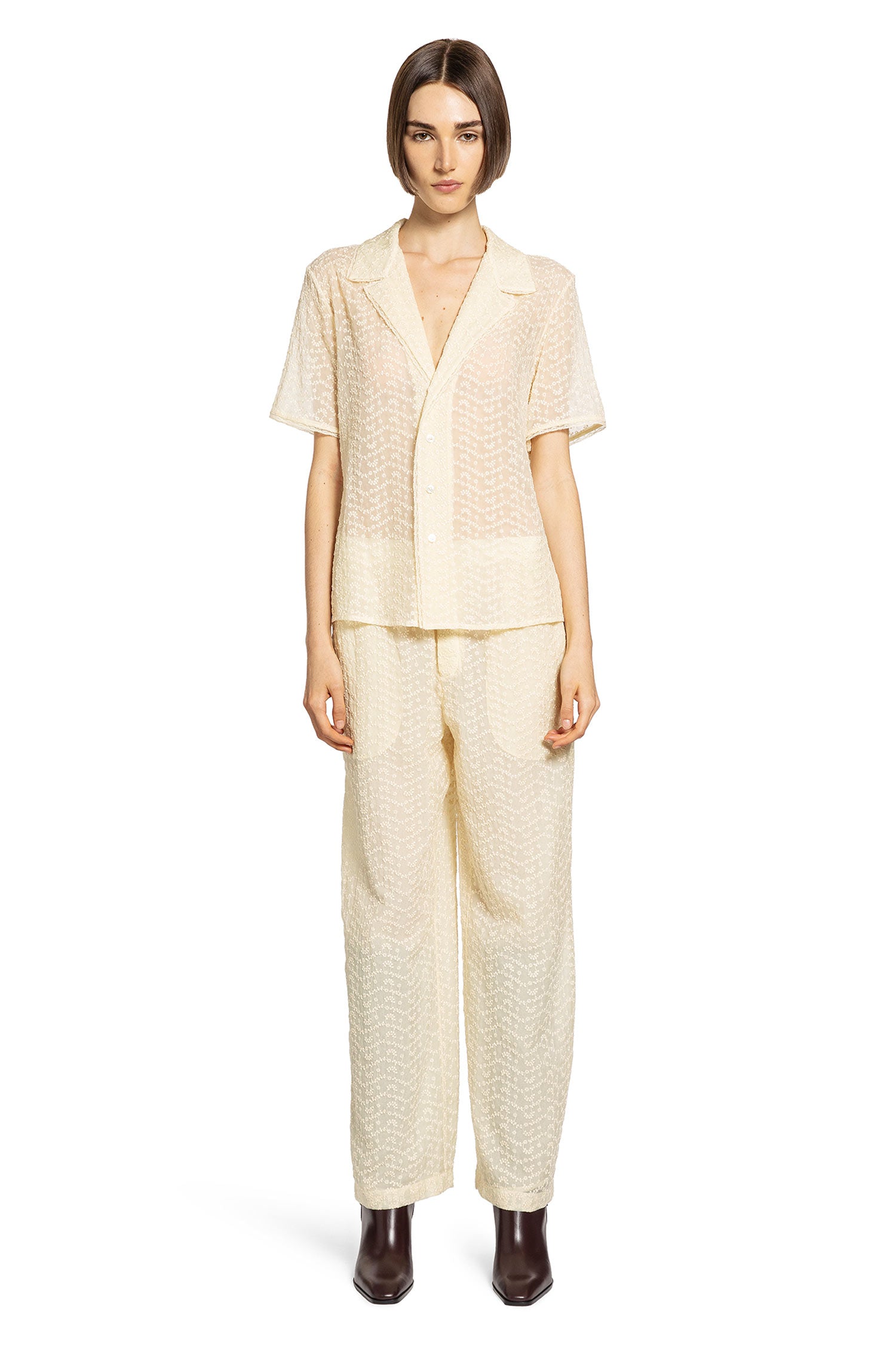 SAINT LAURENT WOMAN BEIGE JUMPSUITS
