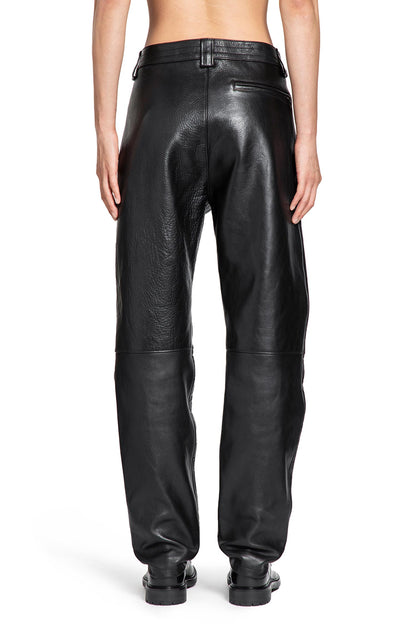 Belted Pants in Grained Leather