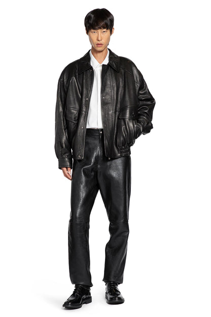 Belted Pants in Grained Leather