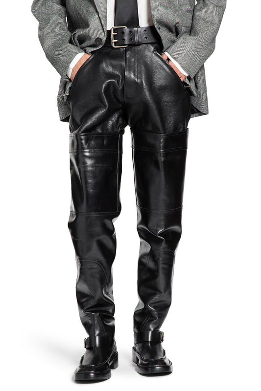 Belted Pants in Grained Leather - Antonioli.eu
