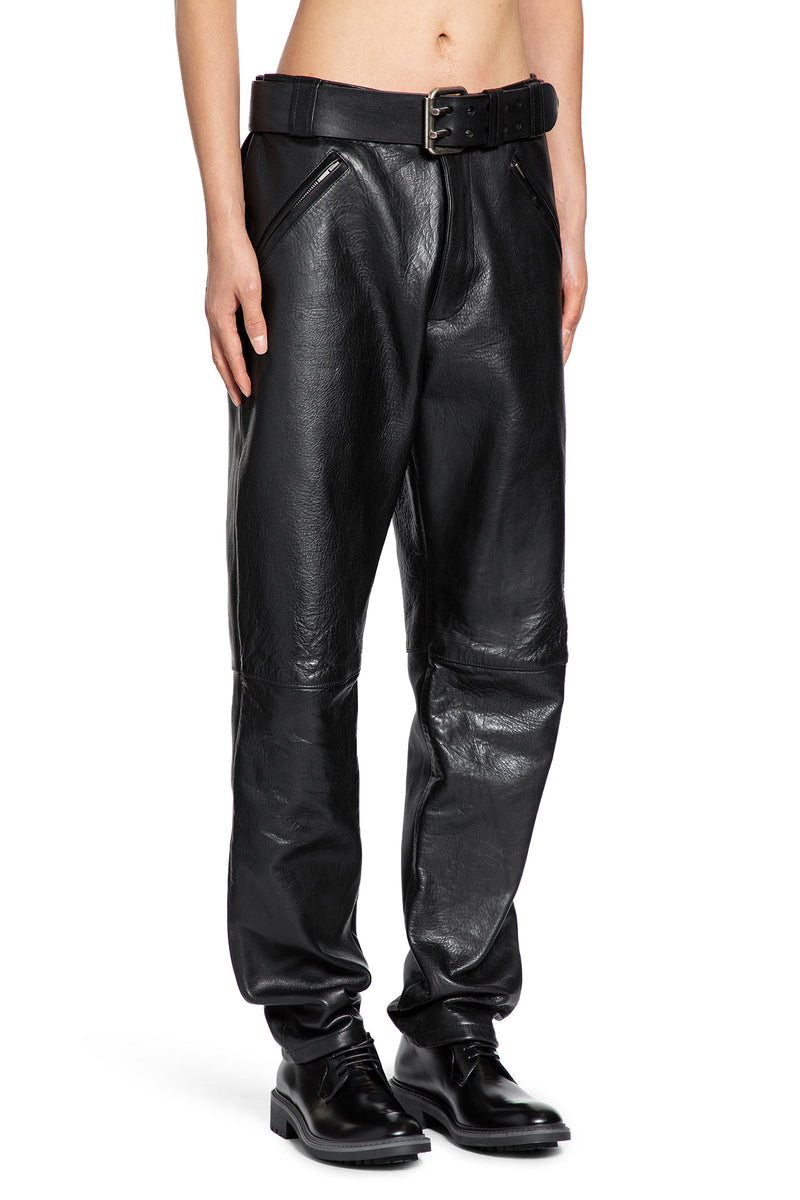 Belted Pants in Grained Leather - Antonioli.eu