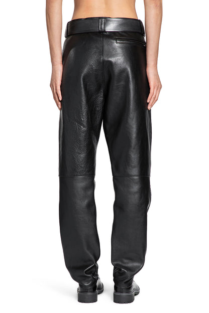 Belted Pants in Grained Leather