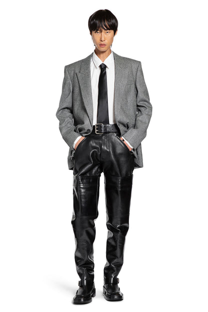 Belted Pants in Grained Leather