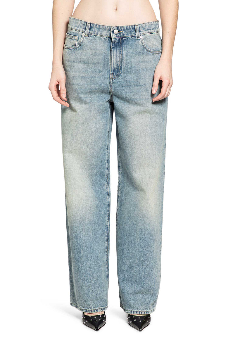 Wide Leg Jeans in Washed Blue