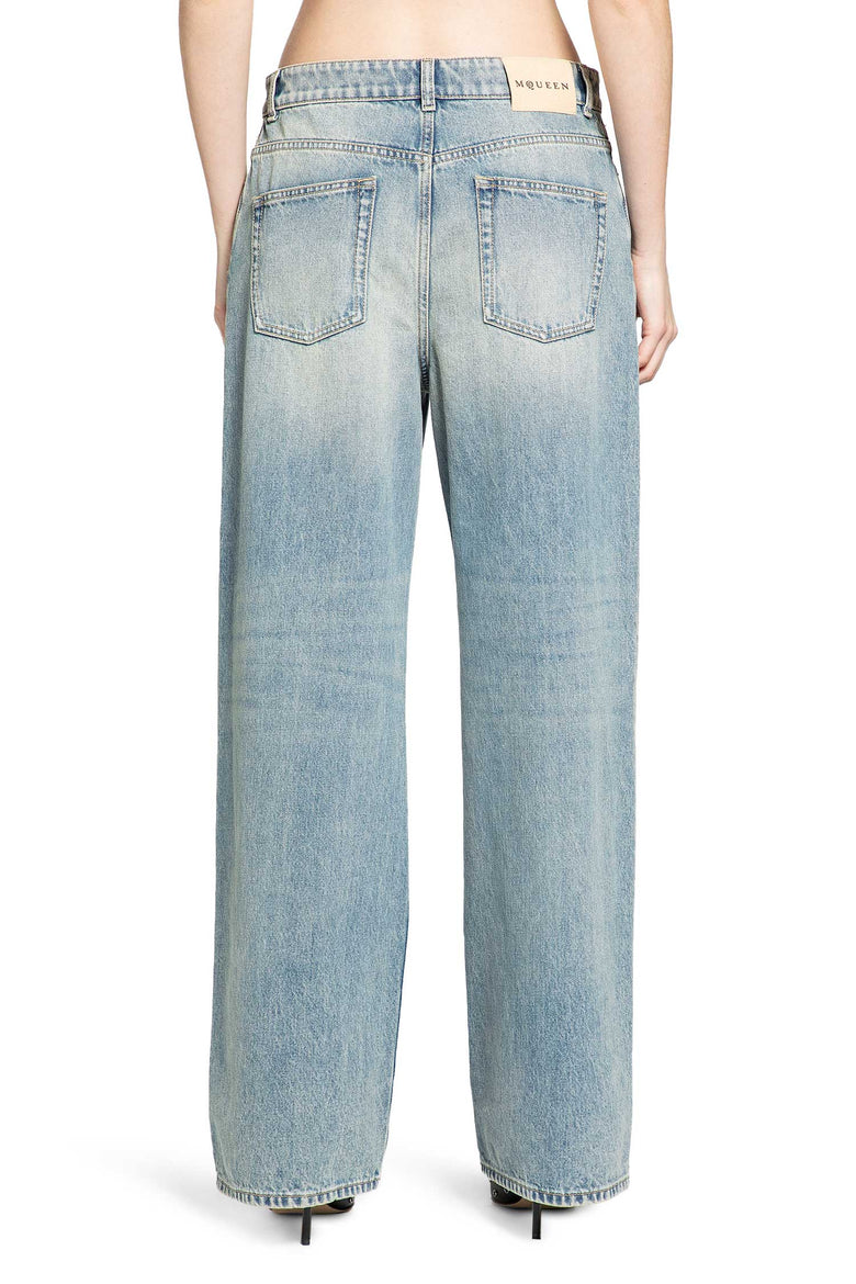 MCQUEEN Wide Leg Jeans in Washed Blue woman