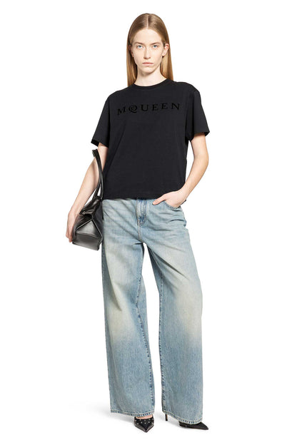 Wide Leg Jeans in Washed Blue