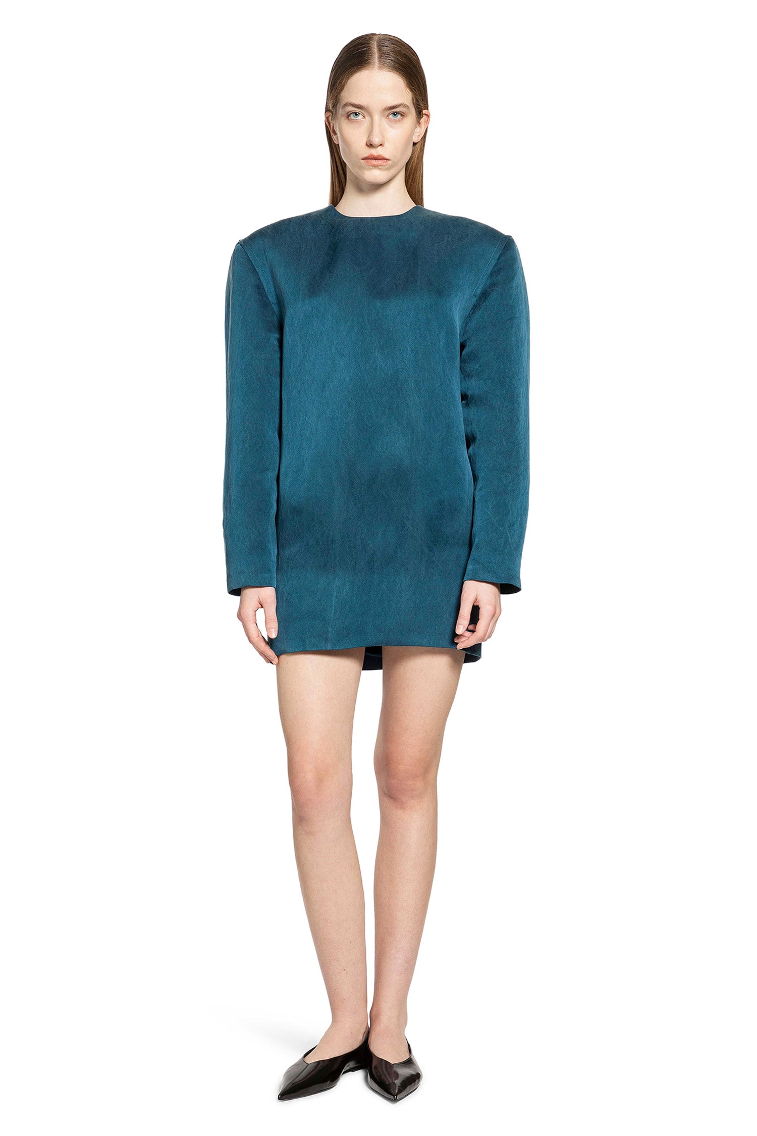 Boxy Dress in Stonewash Silk Satin