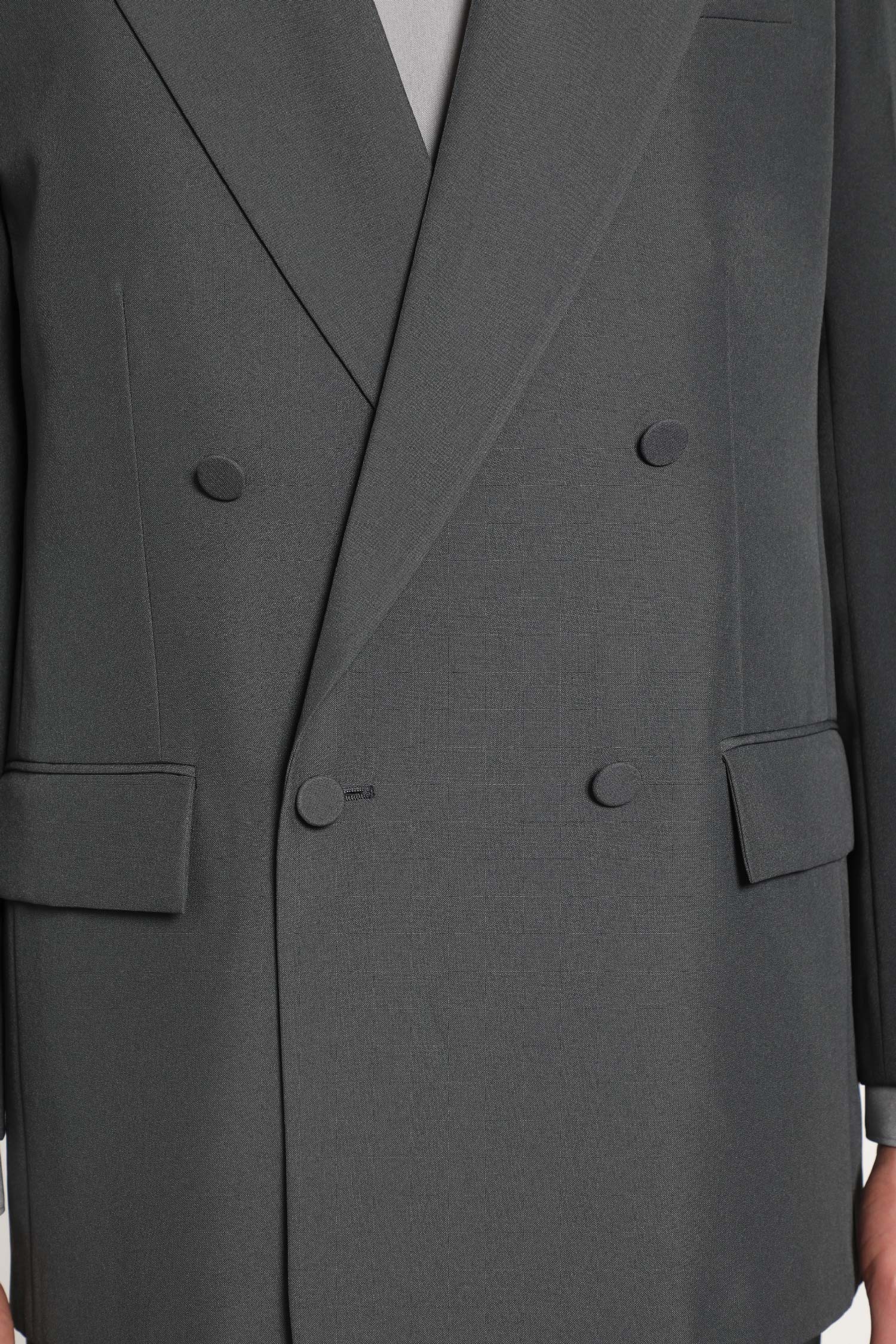 Double-Breasted Twill Blazer