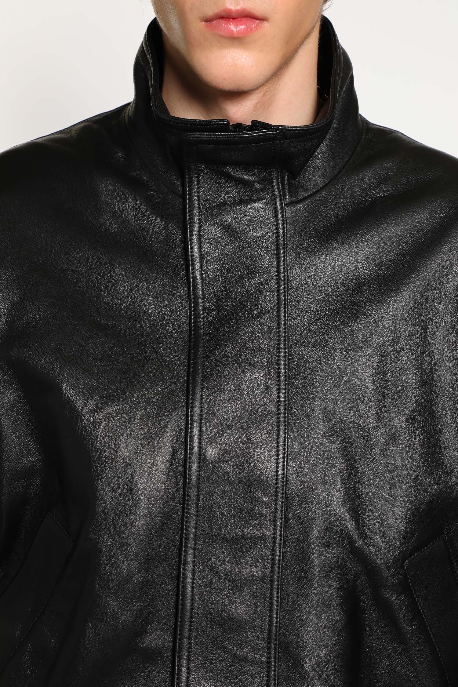 Lamb Leather & Cotton Blouson