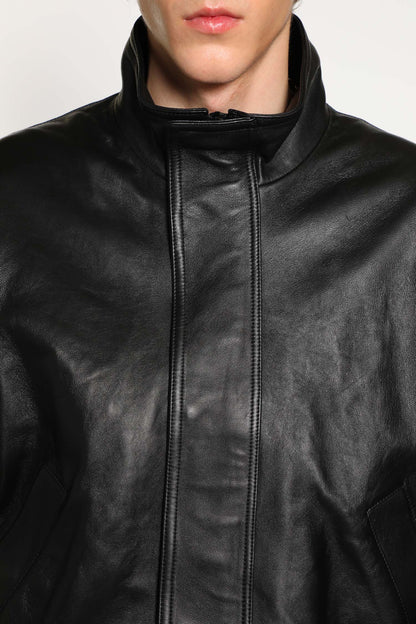 Lamb Leather & Cotton Blouson