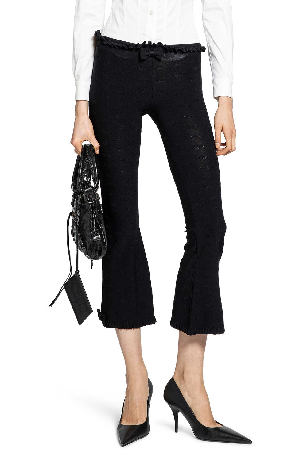 BALENCIAGA Flared Capri Pants in girly goth knit woman