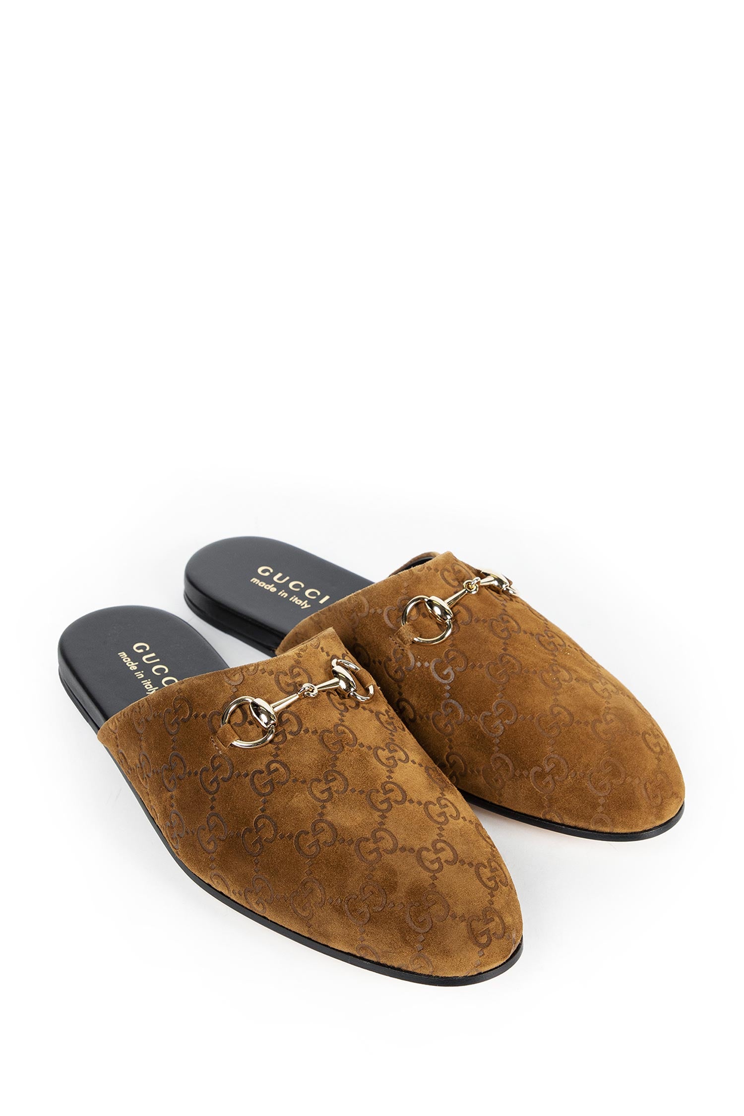 GG Suede Horsebit Slippers