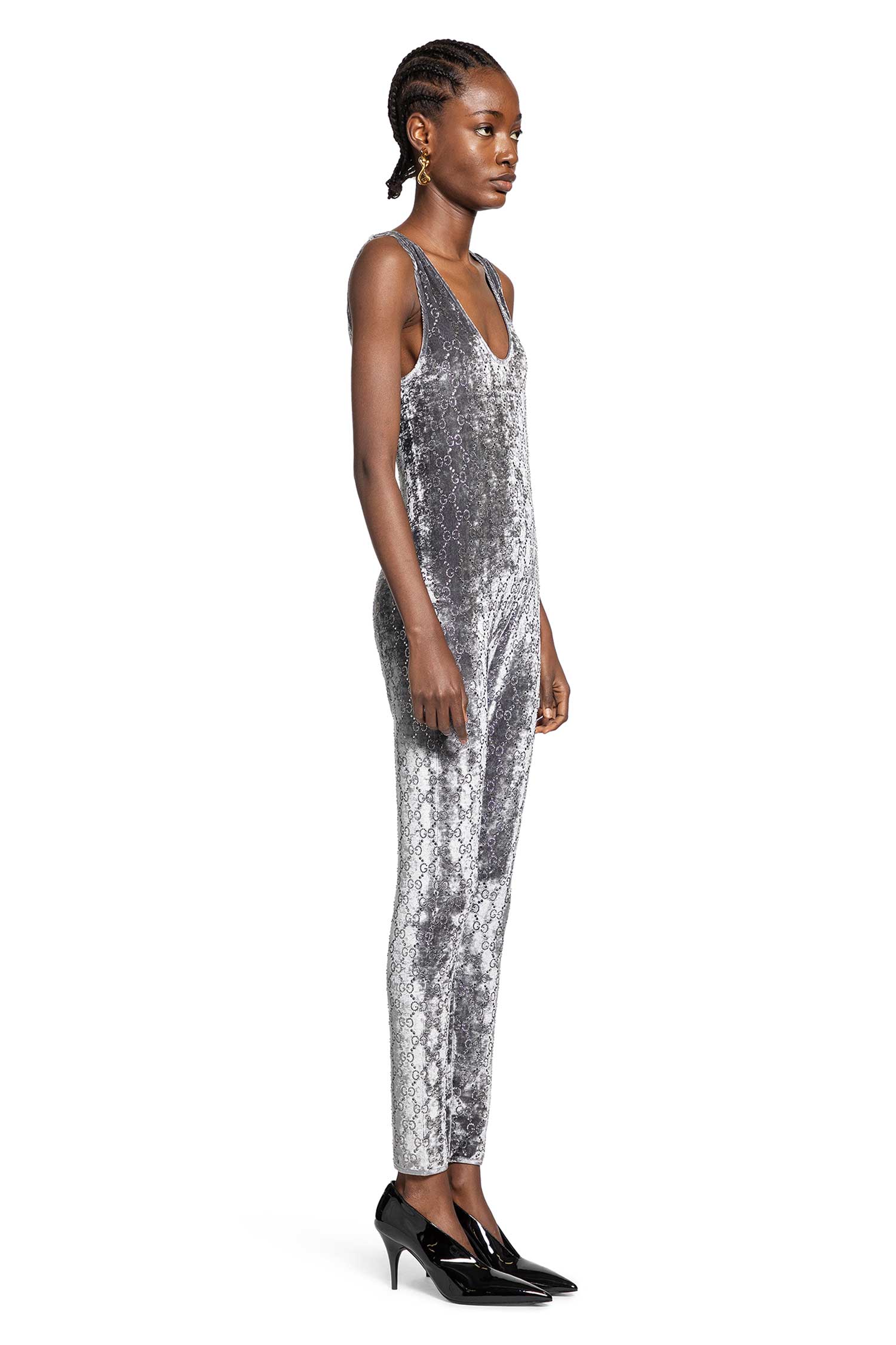GG crystal embroidered jumpsuit