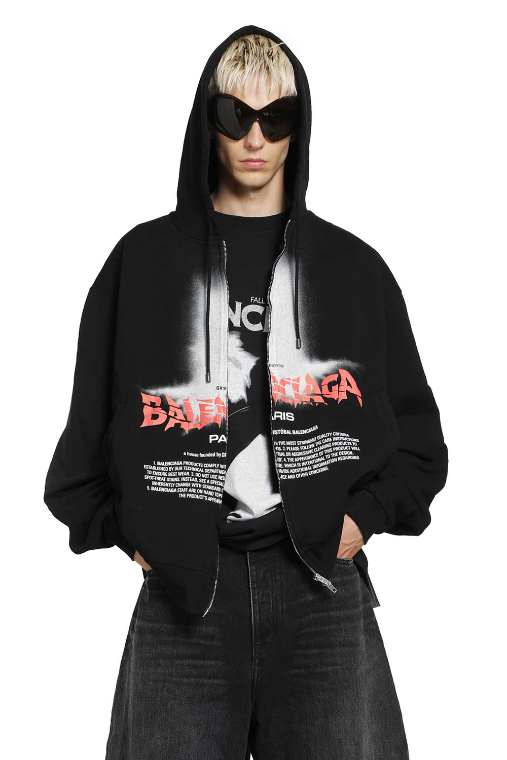 BALENCIAGA The Door Oversized Zip-Up Hoodie man