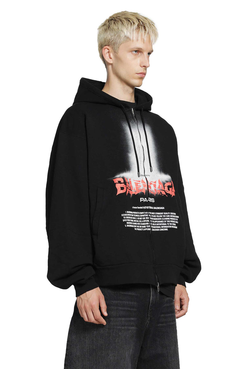BALENCIAGA The Door Oversized Zip-Up Hoodie man