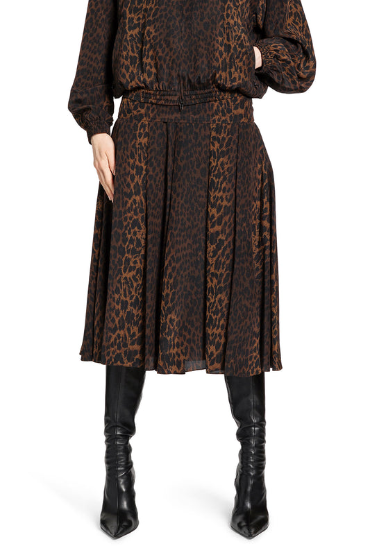 Leopard Print Godet Skirt - Antonioli.eu