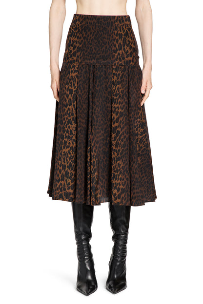 Leopard Print Godet Skirt