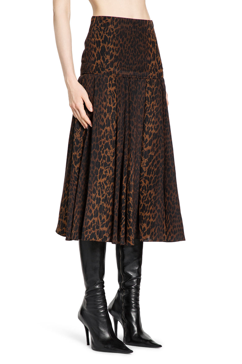 Leopard Print Godet Skirt