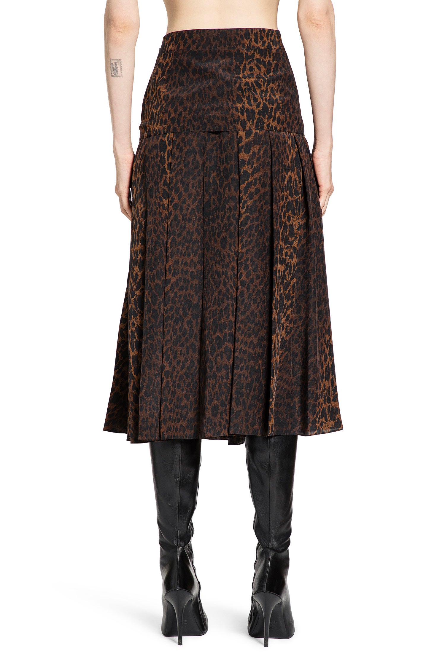 Leopard Print Godet Skirt