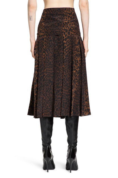 Leopard Print Godet Skirt