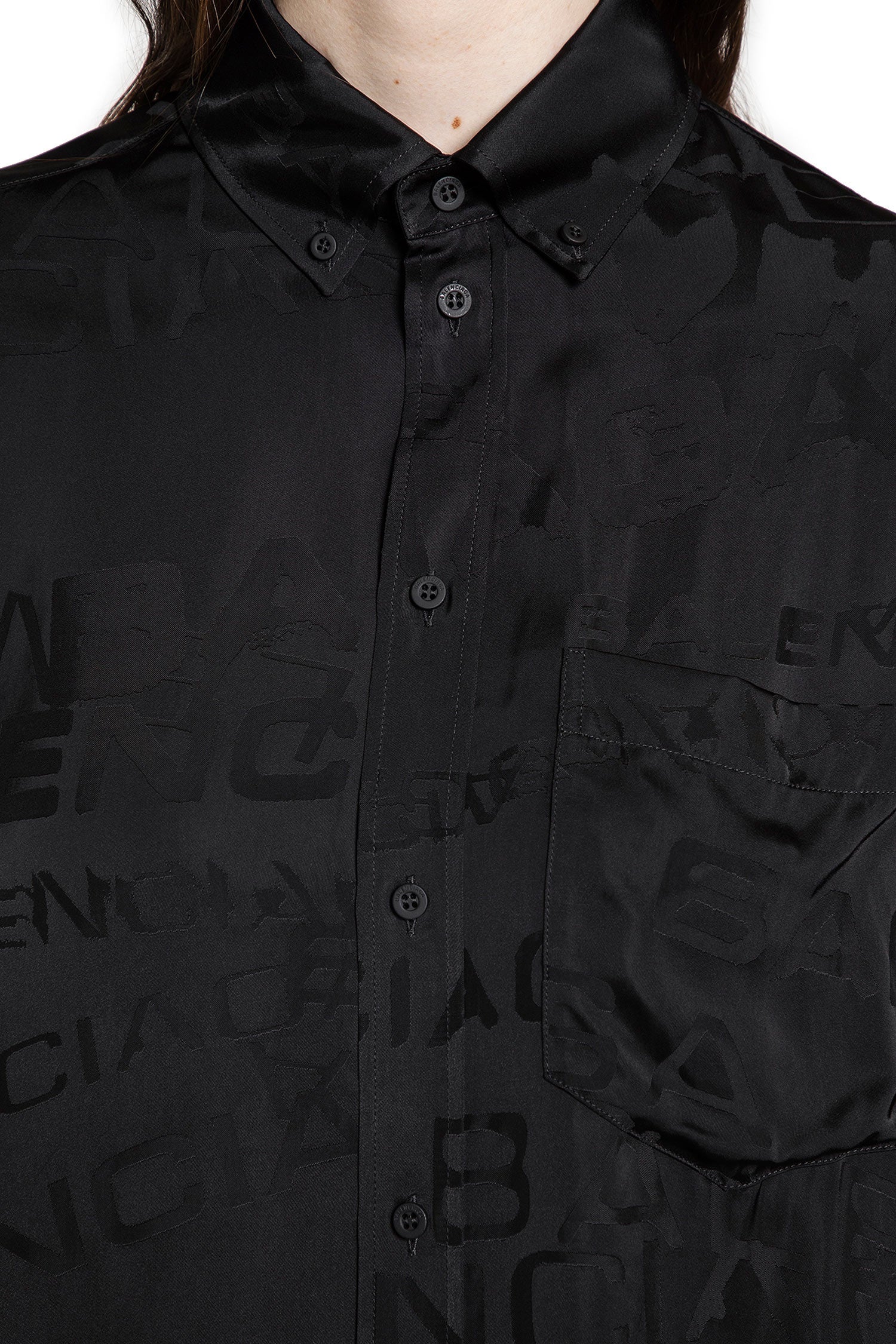 Logo Jacquard Satin Shirt