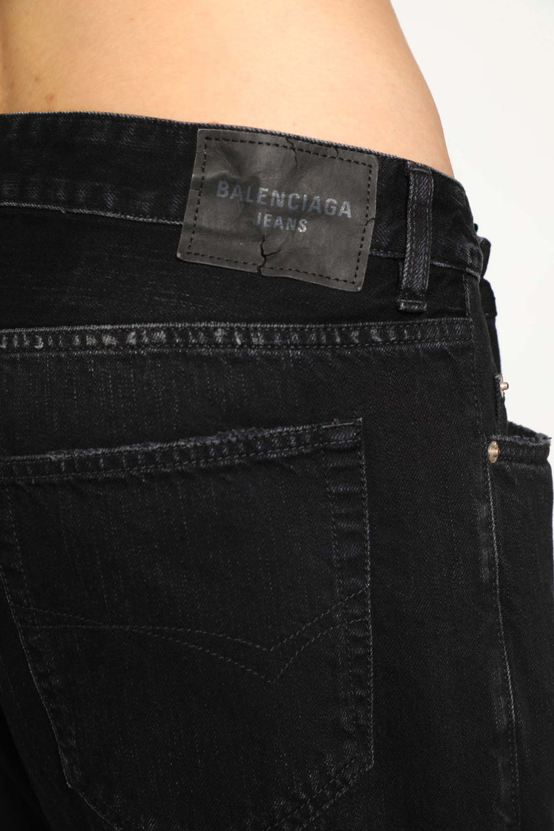 Cotton Baggy Jeans Worn Effect