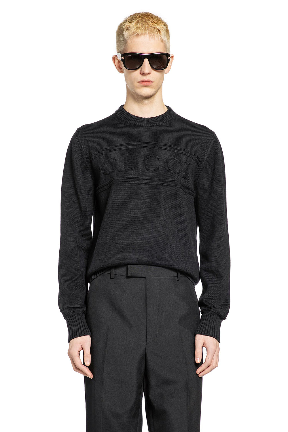 GUCCI Knit Cotton Wool Jumper With Intarsia man
