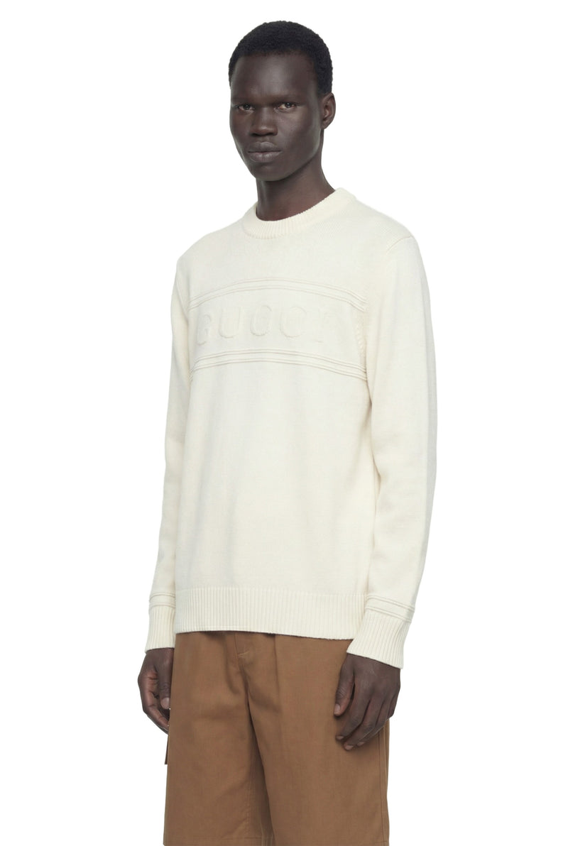 Knit Cotton Wool Jumper With Intarsia