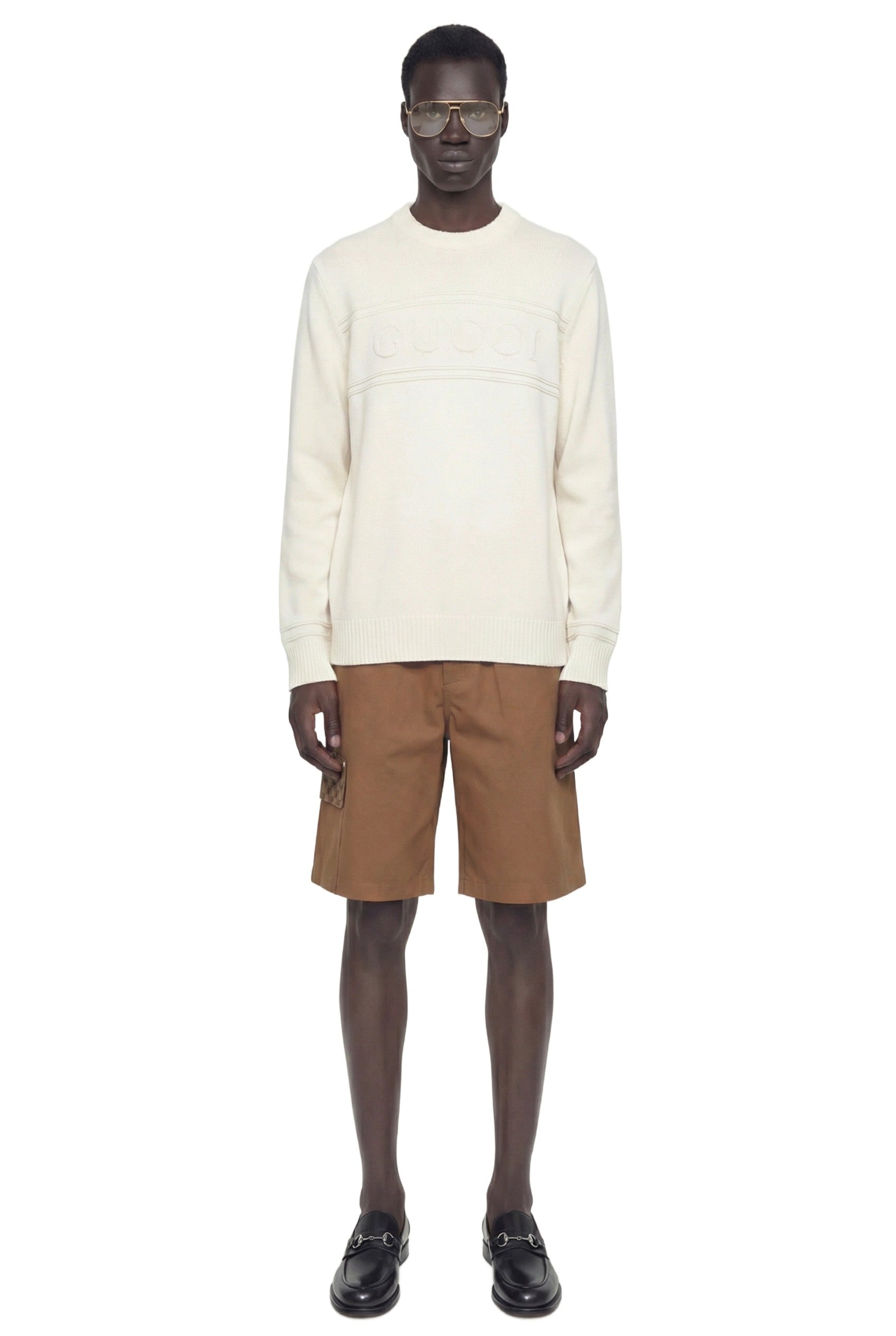 Knit Cotton Wool Jumper With Intarsia