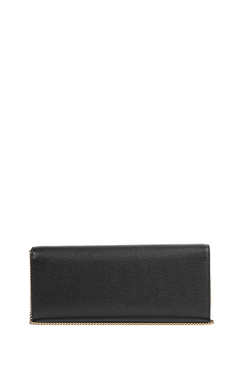 SAINT LAURENT Grain De Poudre Leather Kate Clutch woman