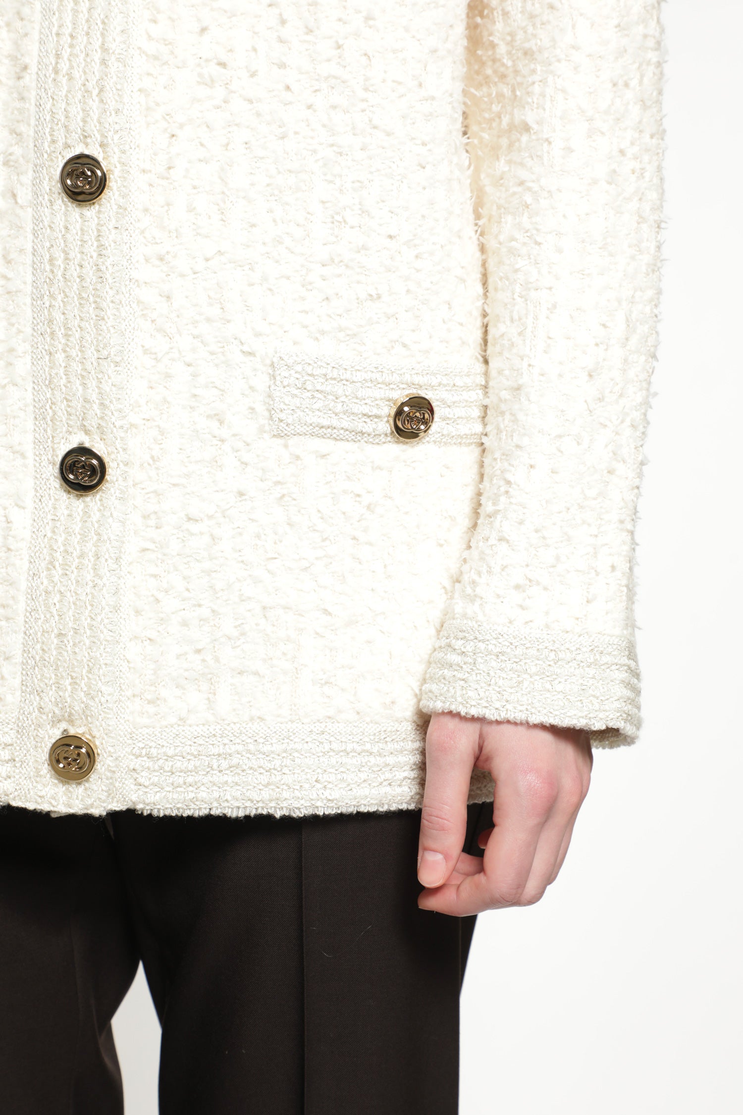 Bouclé Lurex Wool Cardigan