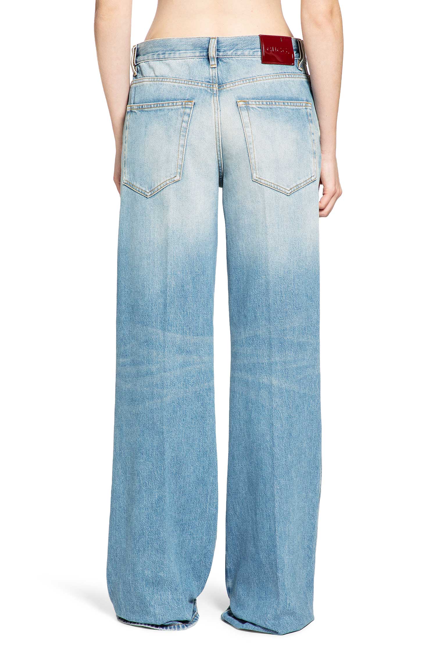 Bleached Denim Flared Jeans