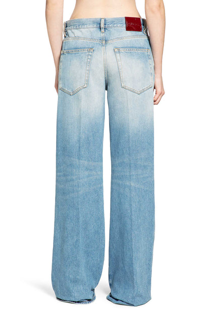 Bleached Denim Flared Jeans
