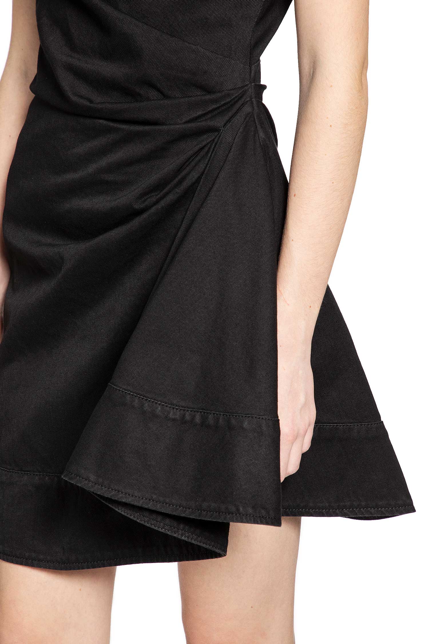 Denim Asymmetric Mini Dress